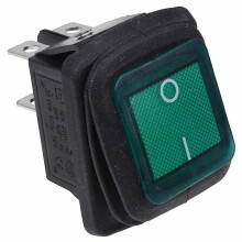 DPST16A250VAC Wippschalter, runder Rückstellschalter mit wasserdichter Abdeckung, 30 x 24 mm
