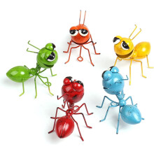 Lot de 5 décorations de jardin en métal représentant des fourmis en 3D - Décoration murale pour intérieur et extérieur - Sculptures d'insectes