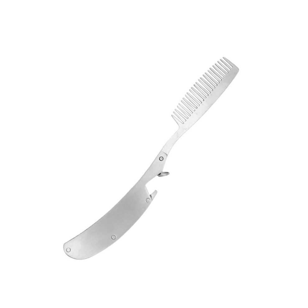 Unisex Stainless Steel Folding Beard Comb For Men Pocket Size Mustache Grooming Reduced Static