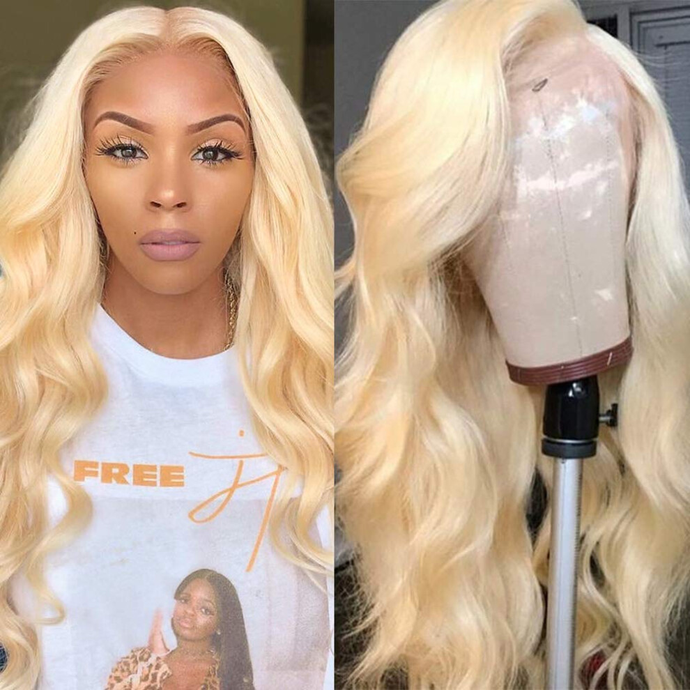 613 Blonde Lace Front Wig Human Hair Body Wave Glueless Pre Plucked Hairline for Black Women
