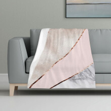 Deken met veelkleurige print, superzachte flanellen deken, lichtgewicht, pluizige pluche beddeken, gemengd met verschillende stoffen.