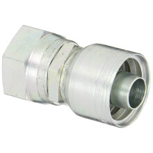 1AA16FJ12 Carbon Steel Global TTC (Thru the Cover) Crimp Hose Fitting Female JIC Swivel, Straight, 3/4" Hose ID, 1-5/16" - 12 Thread