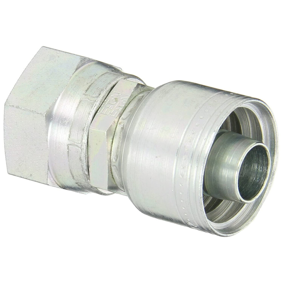 1Aa16fj12 Carbon Steel Global Ttc (Thru The Cover) Crimp Hose Fitting Female Jic Swivel, Straight, 3/4" Hose Id, 1-5/16" - 12 Thread 9773935066779