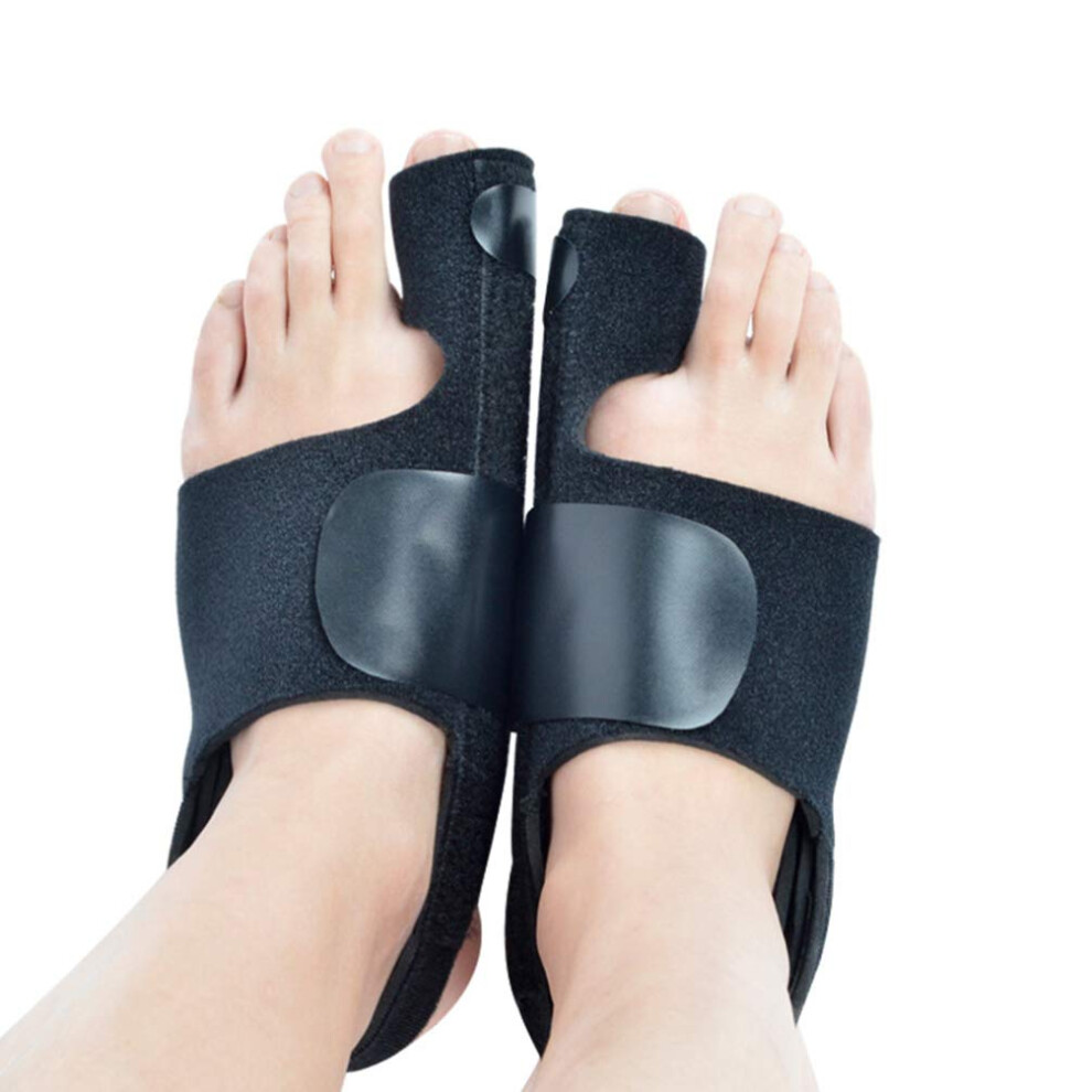 Black Adjustable Bunion Corrector Toe Separator For Hallux Valgus Relief With Soft Toe Alignment Splint