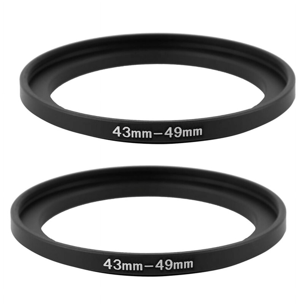 2X 43Mm To 49Mm Metal Step Up Filter Ring Adapter For Camera 9389440527898