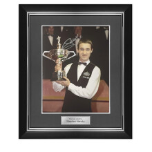 Stephen Hendry Signed Photo: World Champion. Deluxe Frame Silver