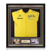 Tadej Pogacar Signed Tour de France 2025 Yellow Jersey. Deluxe Frame