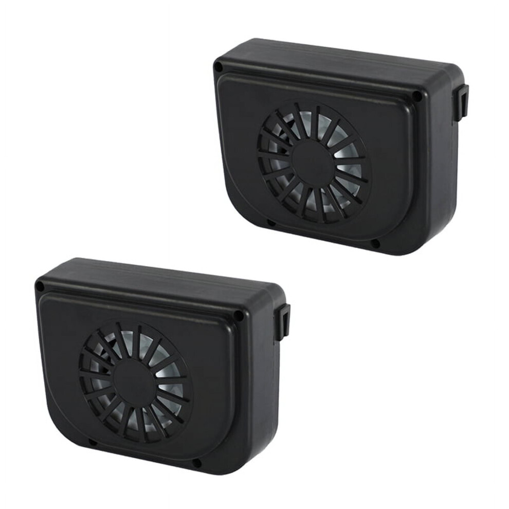 2X Solar Power Car Window Fan Auto Ventilator Cooling Vehicle Portable Black 9173940116849