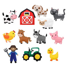 Kit de costura de animais de feltro para zoológico, conjunto de bichinhos de pelúcia, animais de feltro, conjunto de enfeites de pelúcia para