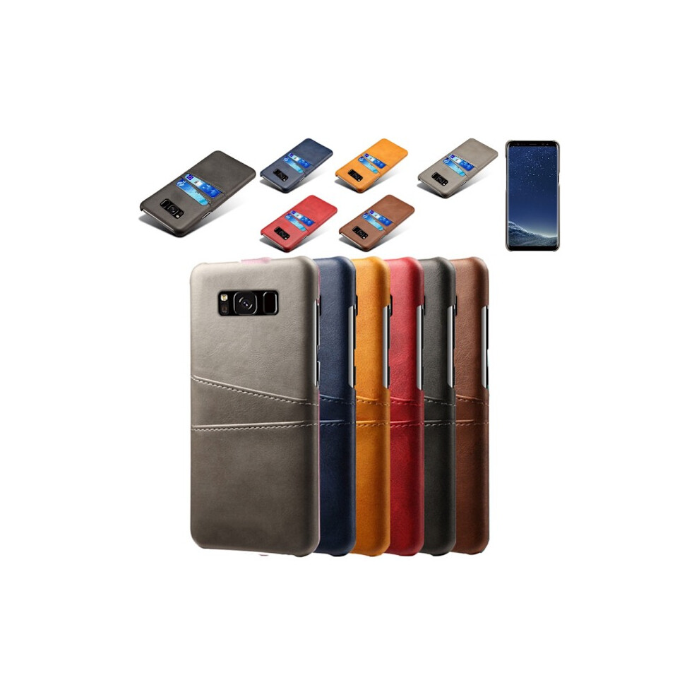 Compatible With Samsung S8+ Protection Case Leather Card Visa Amex Mastercard - Compatible With Samsung Galaxy S8+ Grey 9173940117280