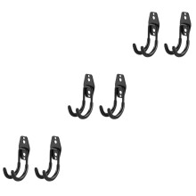 Lot de 6 cintres de rangement avec crochets en forme d'échelle, fixation murale pour vêtements de garage.