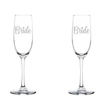 Sada 2 pohárov na šampanské a šumivé víno Bride (225 ml s paličkou)