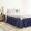 Couvre-lit élastique uni, couleur marine, sans jupe de lit. 6