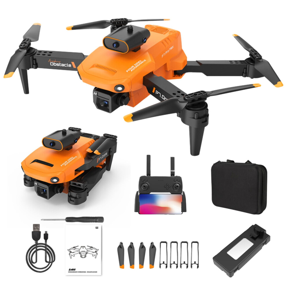 Wjsxc Drone With Camera, 8K Hd Aerial Photography, Foldable Rc Drone With 4-Side Obstacle Avoidance, Orange 9173940118584