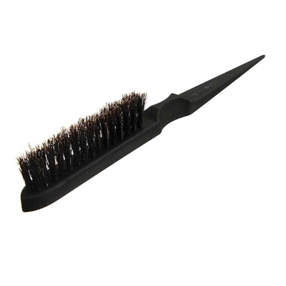 Boar Bristle Hair Brush and Fine Tooth Comb Set for Smooth Hair Finish and Salon Quality Styling