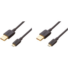 USB2.0A-hane till Micro B-kabel (2-pack), 1,8 meter, svart