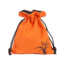 XIUH Chuveiro Bocal Fresco Wenwan Roupa Respirável Fecho com Cordão Bolso Botão Bolsa de Armazenamento de Natal em Algodão (Laranja)