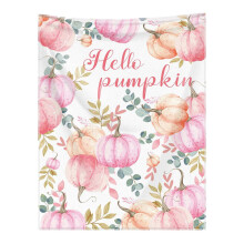 XIUH Deken in de aanbieding! Herfstdeken met oranje pompoenmotief, zachte en warme herfstdecoratie voor bed, bank of fauteuil - geschikt voor