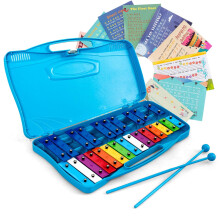 Xilofone cromático infantil Topbuy25Notes em alumínio com estojo e 2 baquetas.