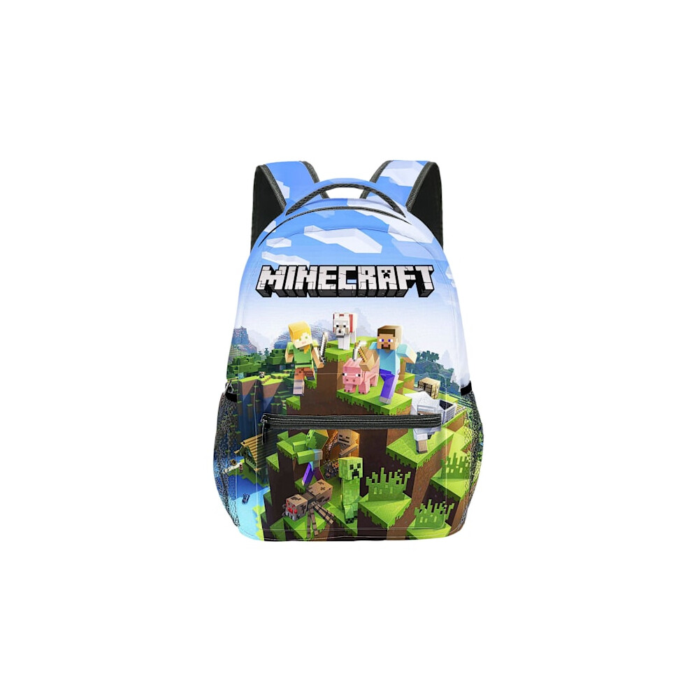 Compatible Minecraft Backpack For Boys | Black School Backpack For Kids | Green Creeper Zombie Skeleton Enderman & Cave Spider{ee} B