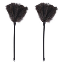 Lot de 2 plumeaux Ostrich avec long manche en plastique, outil de nettoyage ménager