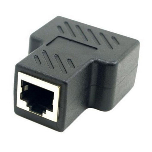 Προσαρμογέας διαχωριστή RJ45, καλώδιο Ethernet CAT5/CAT6LAN διπλής θηλυκής θύρας, 1 προς 2