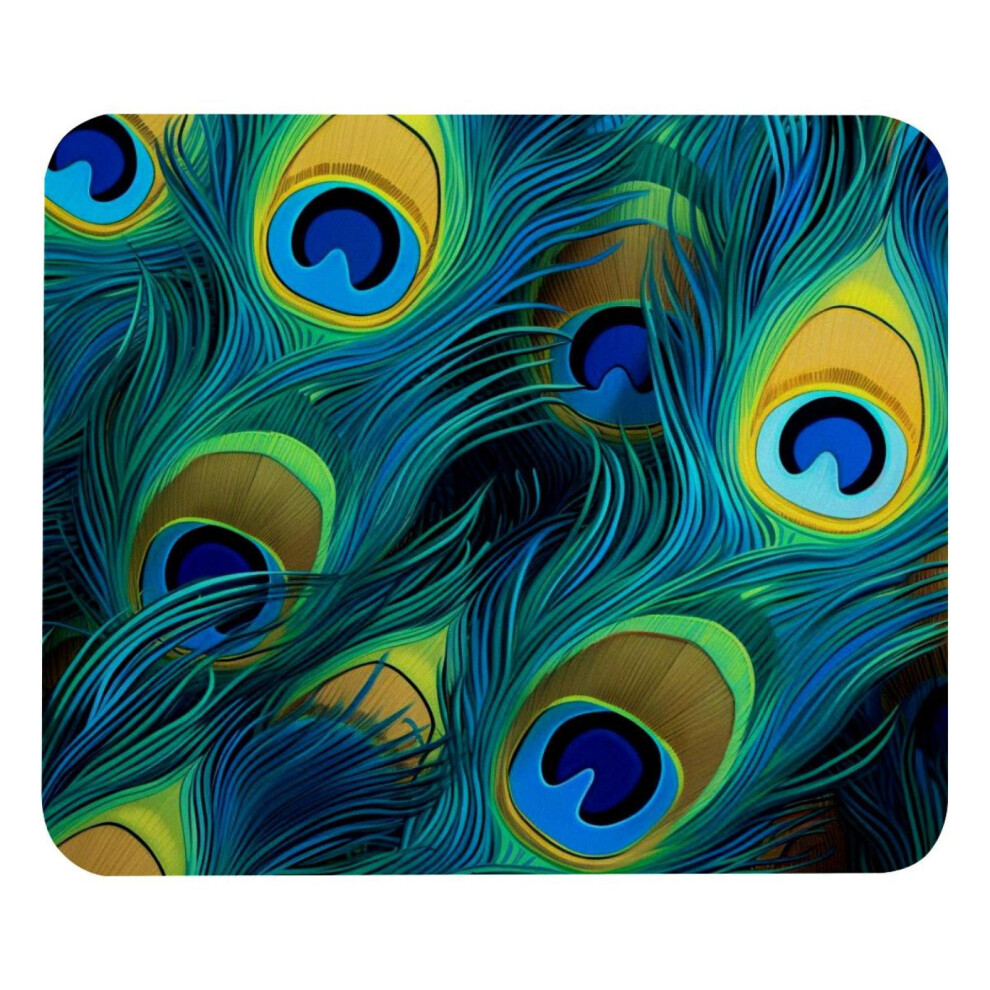 Peacock Feather Pretty Mouse Pad, Customized Premium-Textured Mouse Mat,Non-Slip Rubber Base Small Mousepad, 8.3X9.8in 9149926998990