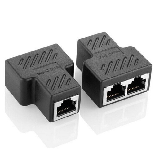 Προσαρμογέας διαχωριστή RJ45, καλώδιο Ethernet CAT5/CAT6LAN διπλής θηλυκής θύρας, 1 προς 2 2