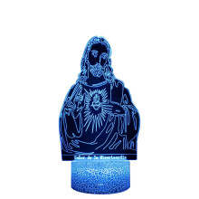 Lámpara de escritorio USB Jacenvly de 7 colores, compatible con decoración navideña, luz nocturna con base acrílica, juguete de regalo de