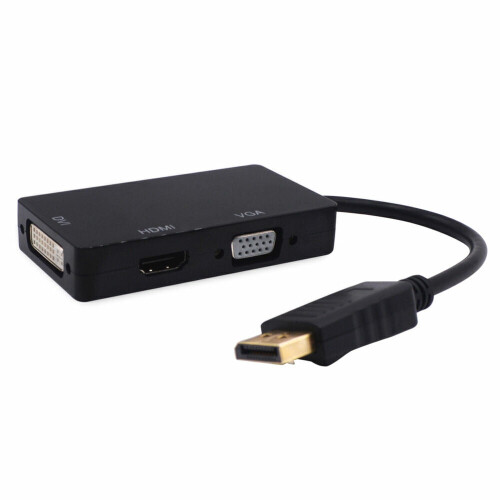 Adaptérový kabel 3v1 DisplayPort DP samec na HDMI/DVI/VGA samice, 1080P