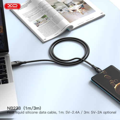 Cabo USB-C de 3 m para carregamento rápido, compatível com Samsung, Android e iPhone (branco). 2