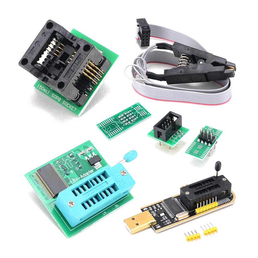 Meterk Ch341a Usb Programmer Kit With Sop8 Clip, Eeprom Bios Flasher Spi Flasher, 1.8V Adapter, 150Mil Socket For 24/25 Series 9149926000136