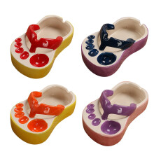 Yakbaofuo Aranyos Kerámia Tál Mini Hasábburgonya Tányér Flip-Flop Tál Kreatív Tányér Fun5db