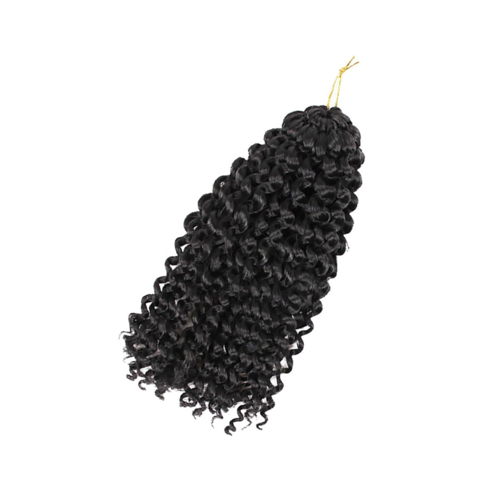 Unisex Black Passion Twist Crochet Hair Extensions For Women, Curly Synthetic Crochet Braid Wig, 30Pcs
