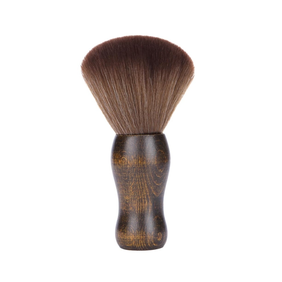 Beard Brush with Ergonomic Wooden Handle and Gentle Fiber Bristles for Professional Shaving