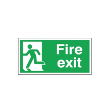 Fire Exit Running Man Left 150x300mm Self-Adhesive