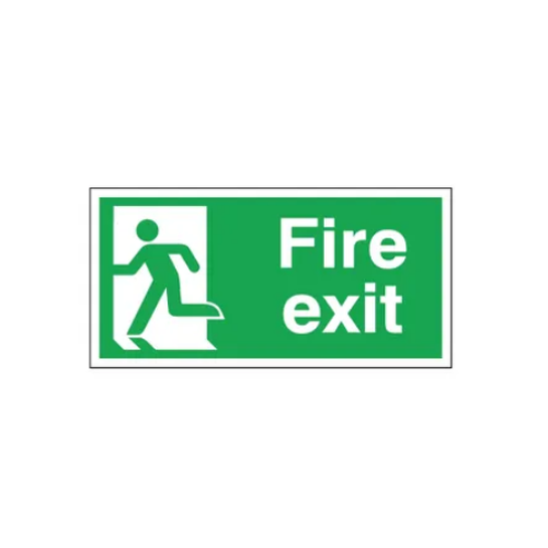 Fire Exit Running Man Left 150x300mm Self-Adhesive