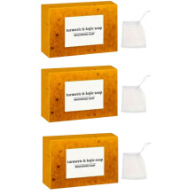 Lemon Turmeric Soap Bars for Face and Body Deep Pore Cleansing Natural Skin Care 3PCS