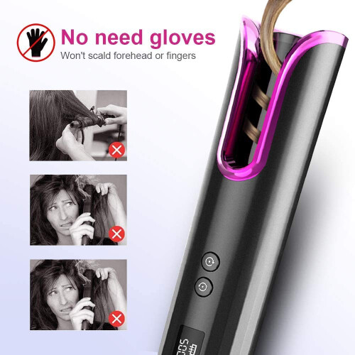 Automatic Curling Iron with LCD Display, Rotating Ceramic Barrel, Adjustable Heat Timer 1