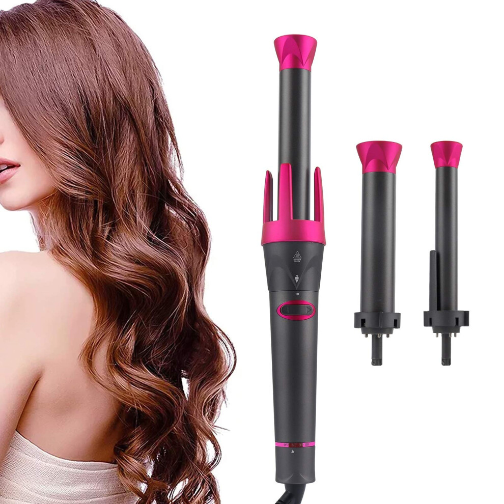Automatic Hair Curler 3 in 1 Ceramic Curling Iron with Interchangeable Barrels and Adjustable Temperature