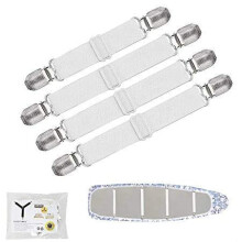 Ironing Board Cover Clips Adjustable Pad Fasteners to Keep Covers Flat and Secure White