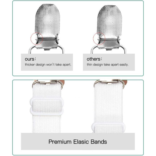 Ironing Board Cover Clips Adjustable Pad Fasteners to Keep Covers Flat and Secure White 1