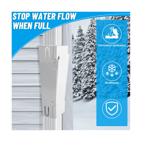 3-4 Inch Rectangular Piping Container Rainwater Collector Set, PVC Connection, Gutter Water Collector Container 1