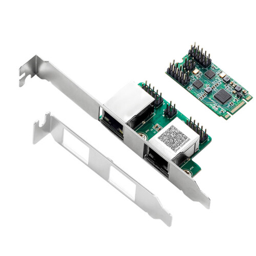 M.2to Διπλή Θύρα Κάρτα Δικτύου Gigabit 2.5G 2RJ45 Θύρες 2500Mbps Υποδοχή Πλήκτρου B/M 1000M, Μέγεθος 2