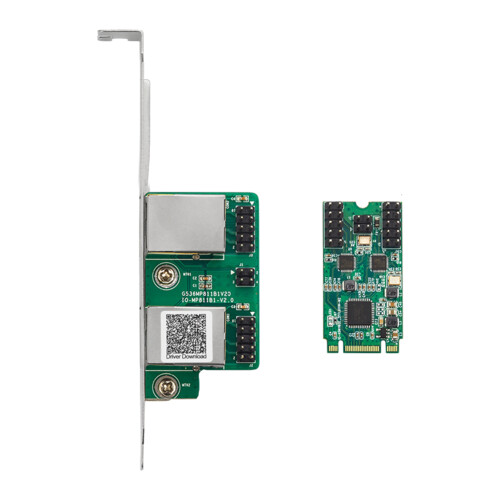 M.2to Διπλή Θύρα Κάρτα Δικτύου Gigabit 2.5G 2RJ45 Θύρες 2500Mbps Υποδοχή Πλήκτρου B/M 1000M, Μέγεθος 1