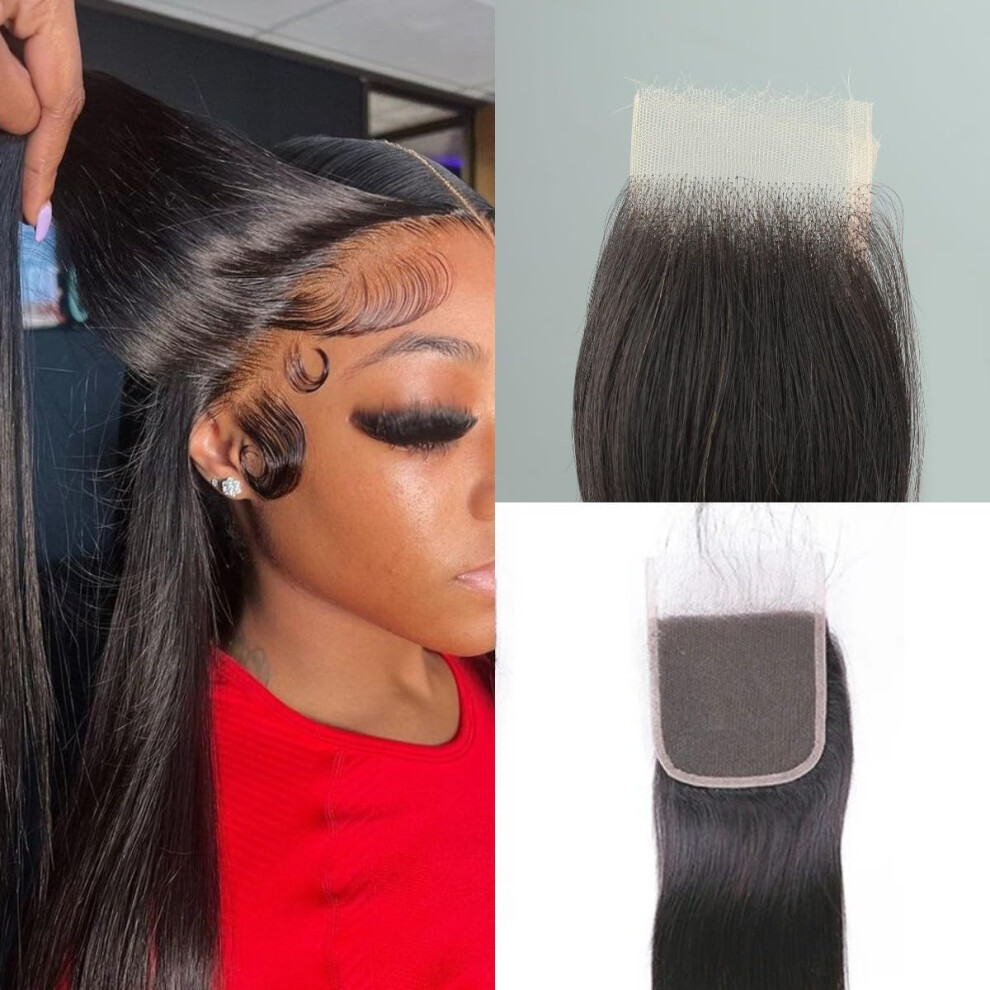 Unisex 5X5 Hd Lace Closure Brazilian Virgin Remy Hair Pre Plucked With Baby Hair Natural Hairline Effect