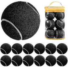 (Black) 12 Packs Pressure Matching And Training Tennis Balls - PW