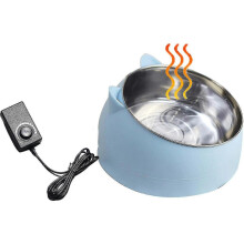 (Blue) Heated Pet Bowl Winter Dog Bowl Heating Water Bowl Temperature Adjustable Heated Water Bowl For Dogs/cats/rabbits/chickens - JA