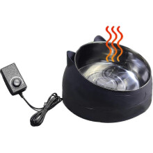 (Black) Heated Pet Bowl Winter Dog Bowl Heating Water Bowl Temperature Adjustable Heated Water Bowl For Dogs/cats/rabbits/chickens - JA