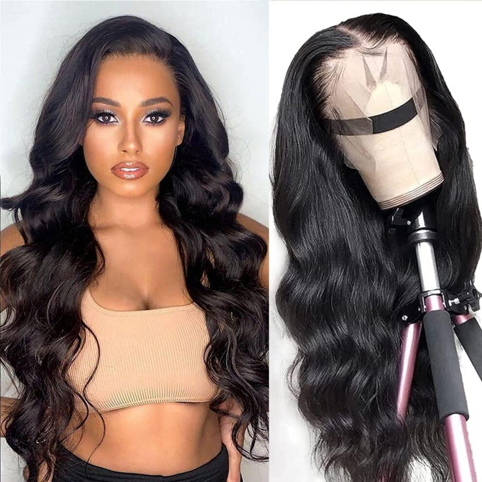 HD Lace Front Human Hair Wig 22 Inch Body Wave Glueless 13x4 Transparent Lace Pre Plucked